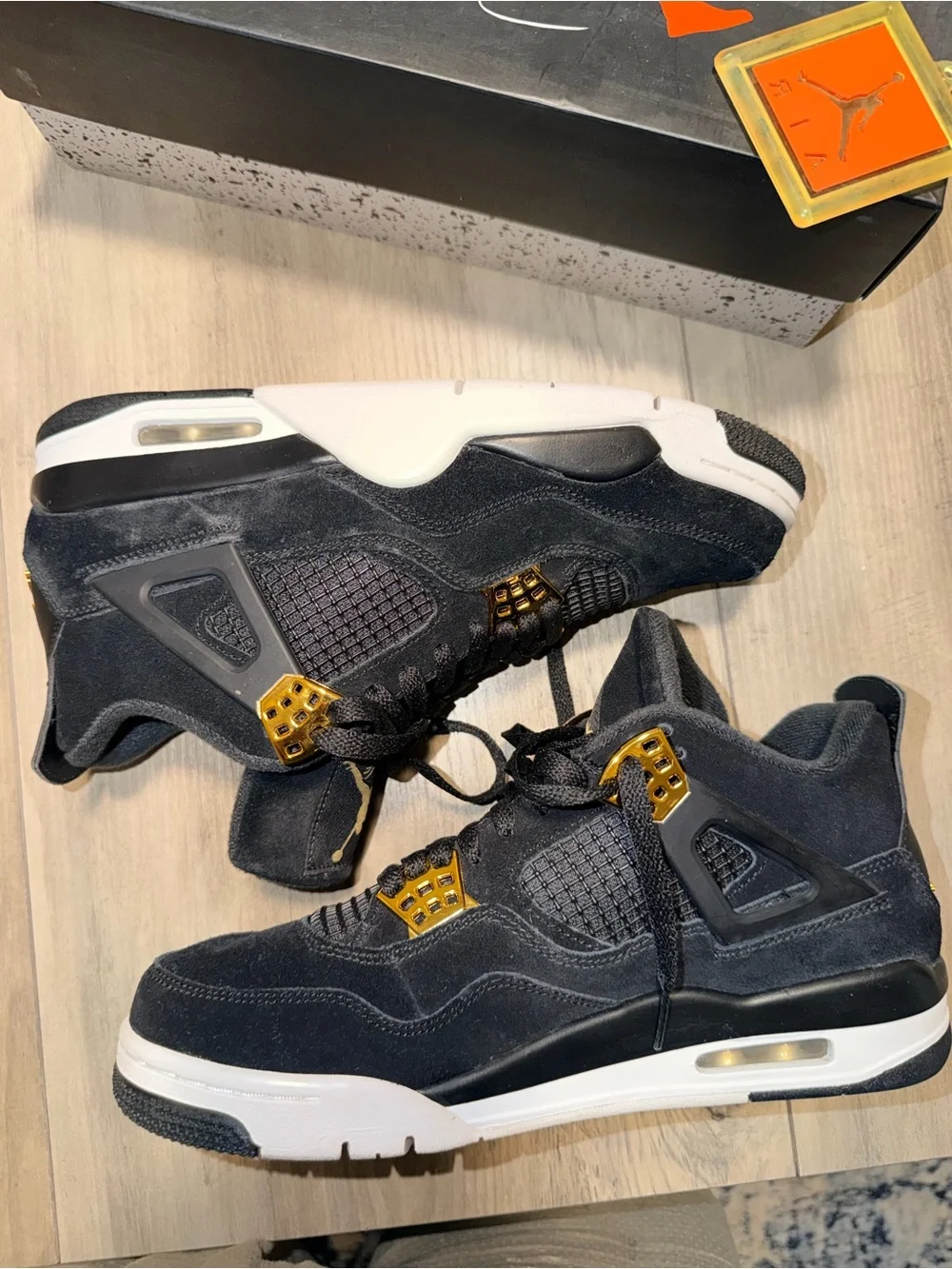Air Jordan 4 Retro Royalty Black Metallic Gold 2017 Men’s 8.5 OG Box